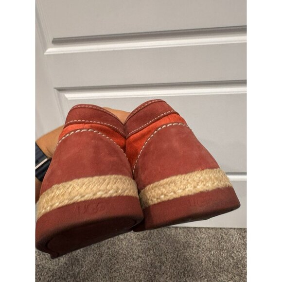 UGG Mens Cantrell Boot Size 9.5 Red Suede Canvas Casual Chukka Vibram Sole Shoe - Picture 6 of 8